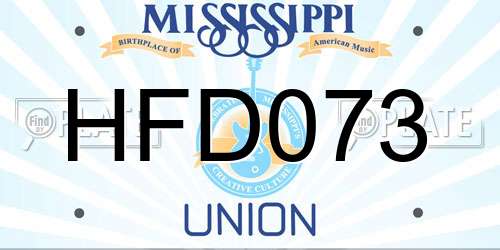 HFD073 Mississippi License Plate