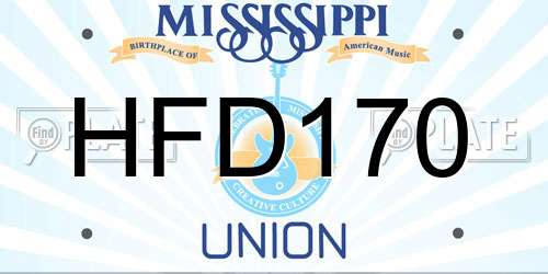 HFD170 Mississippi License Plate
