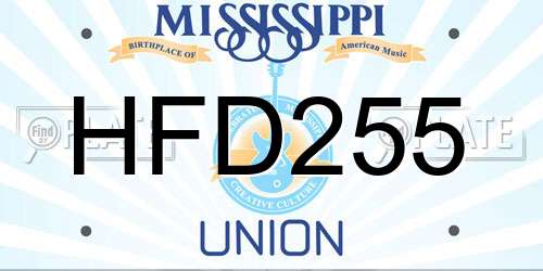 HFD255 Mississippi License Plate
