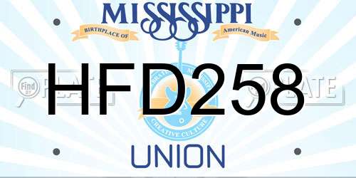 HFD258 Mississippi License Plate