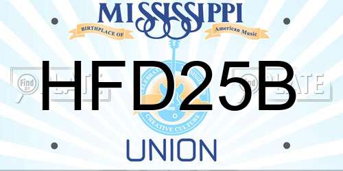 HFD25B Mississippi License Plate
