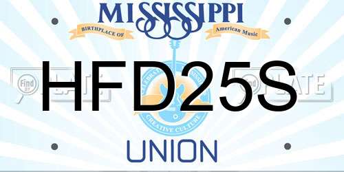 HFD25S Mississippi License Plate