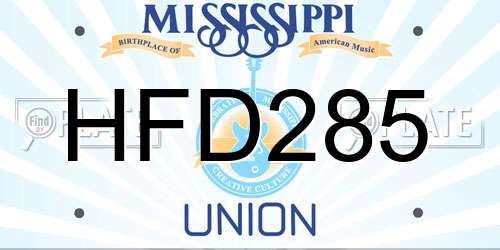 HFD285 Mississippi License Plate
