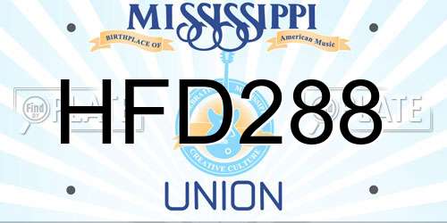 HFD288 Mississippi License Plate
