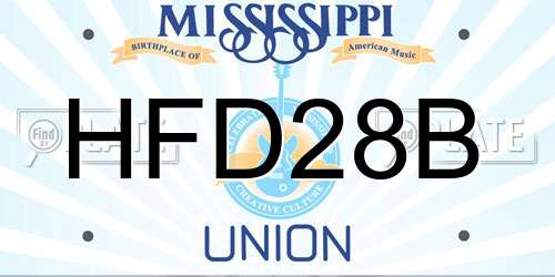 HFD28B Mississippi License Plate