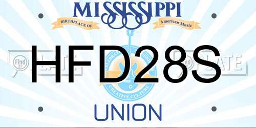 HFD28S Mississippi License Plate