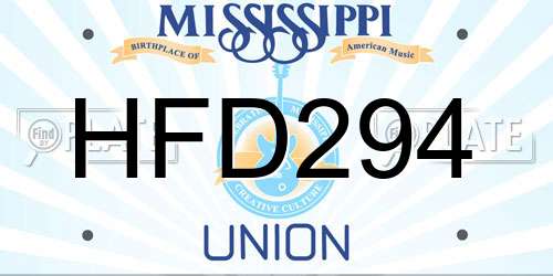 HFD294 Mississippi License Plate