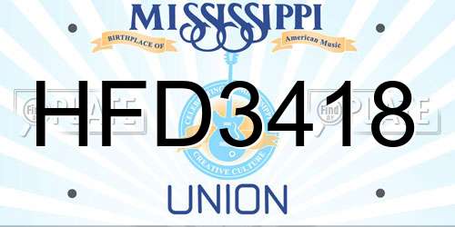 HFD3418 Mississippi License Plate