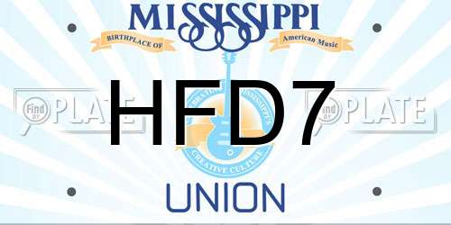HFD7 Mississippi License Plate