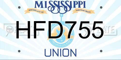 HFD755 Mississippi License Plate