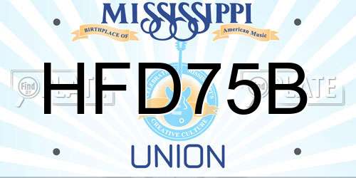 HFD75B Mississippi License Plate