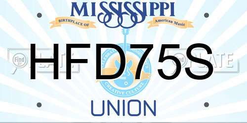 HFD75S Mississippi License Plate