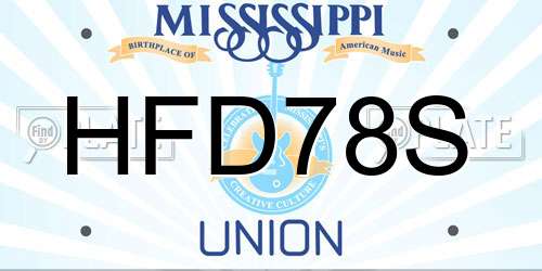 HFD78S Mississippi License Plate