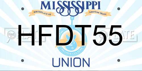 HFDT55 Mississippi License Plate