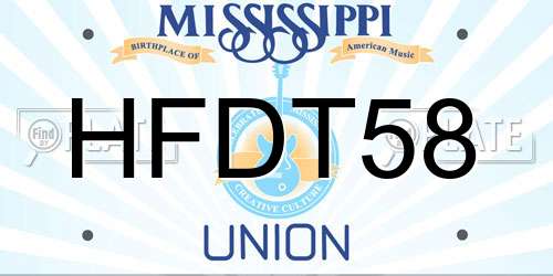 HFDT58 Mississippi License Plate