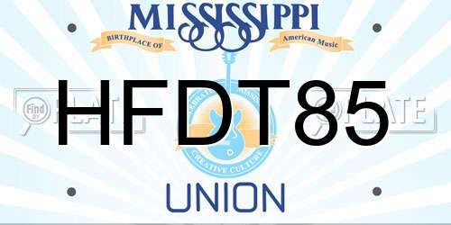 HFDT85 Mississippi License Plate