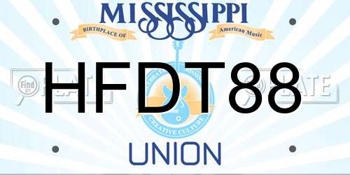 HFDT88 Mississippi License Plate