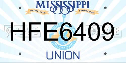 HFE6409 Mississippi License Plate