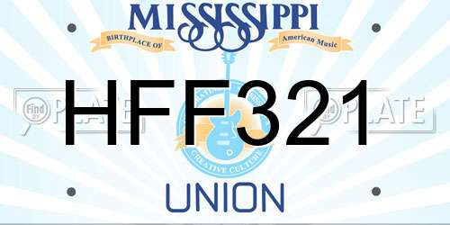 HFF321 Mississippi License Plate