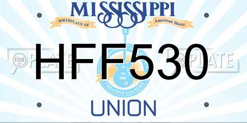 HFF530 Mississippi License Plate