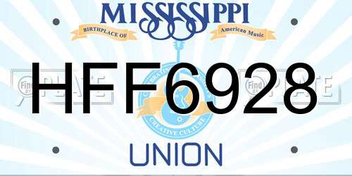 HFF6928 Mississippi License Plate
