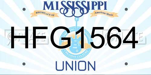 HFG1564 Mississippi License Plate