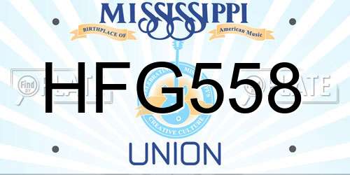 HFG558 Mississippi License Plate