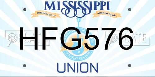 HFG576 Mississippi License Plate