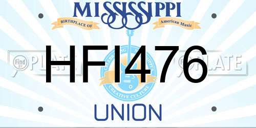 HFI476 Mississippi License Plate