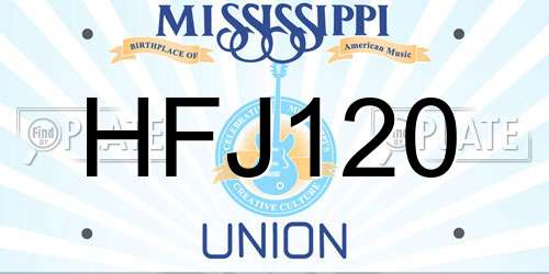 HFJ120 Mississippi License Plate