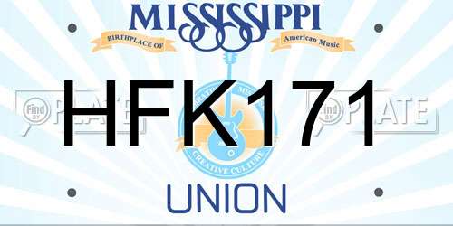 HFK171 Mississippi License Plate