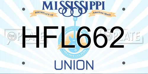 HFL662 Mississippi License Plate