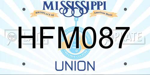 HFM087 Mississippi License Plate