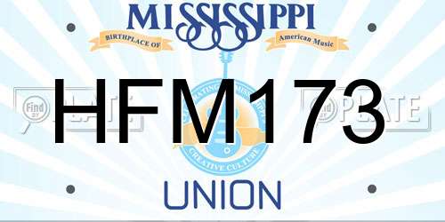 HFM173 Mississippi License Plate