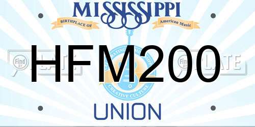 HFM200 Mississippi License Plate