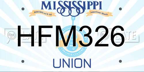 HFM326 Mississippi License Plate