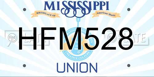 HFM528 Mississippi License Plate