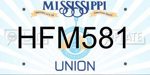 HFM581 Mississippi License Plate