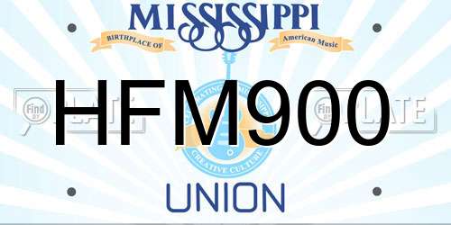 HFM900 Mississippi License Plate