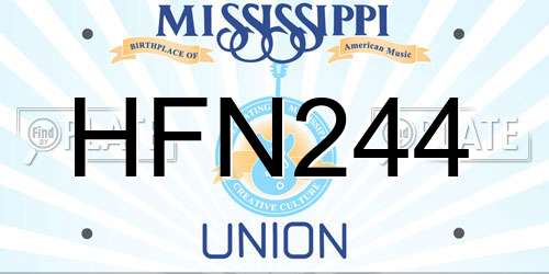 HFN244 Mississippi License Plate