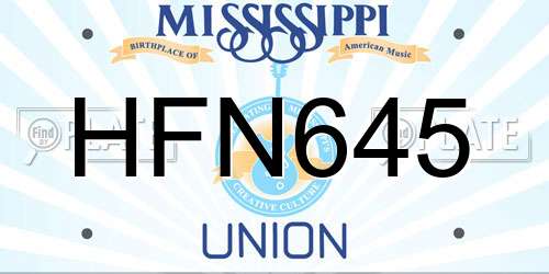 HFN645 Mississippi License Plate