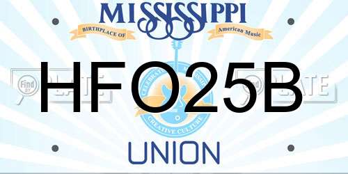 HFO25B Mississippi License Plate