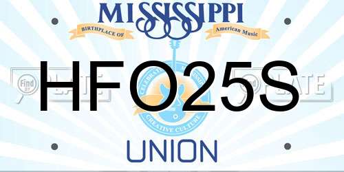 HFO25S Mississippi License Plate