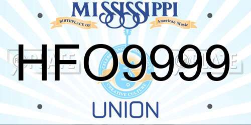 HFO9999 Mississippi License Plate