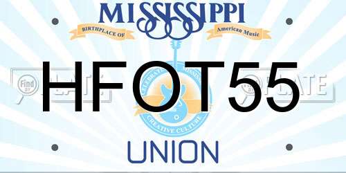 HFOT55 Mississippi License Plate