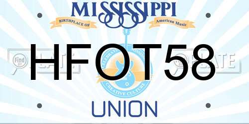 HFOT58 Mississippi License Plate
