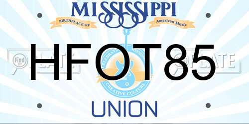 HFOT85 Mississippi License Plate