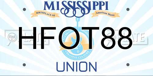 HFOT88 Mississippi License Plate