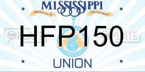 HFP150 Mississippi License Plate