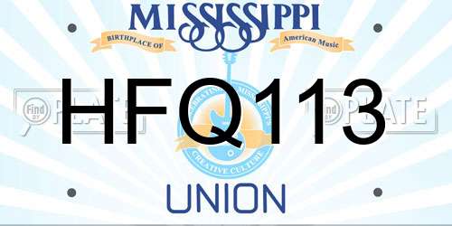 HFQ113 Mississippi License Plate